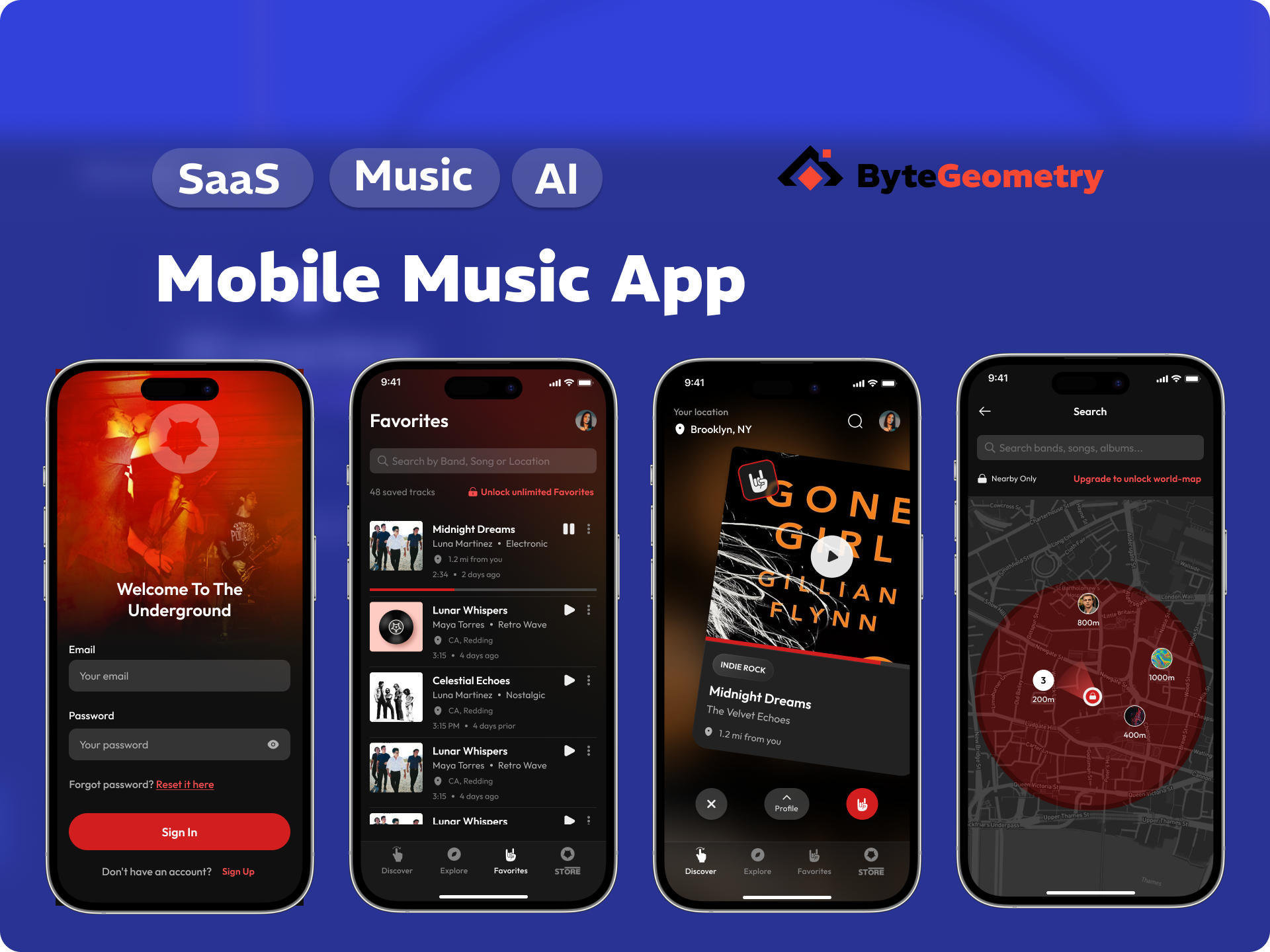 ORE.FM - Mobile music player for hyper-local underground metal bands - case study