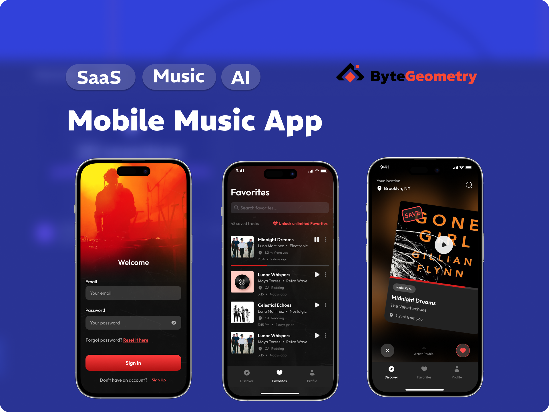 React native mobile music app player for hyper local music bands